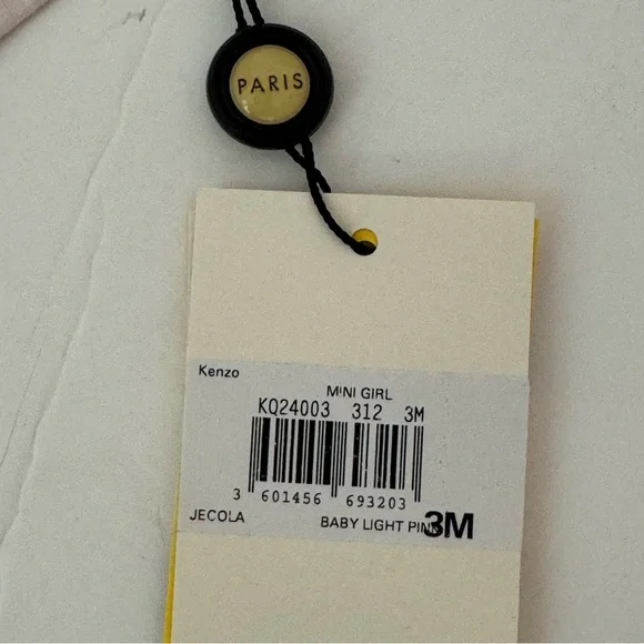 NWT KENZO Baby Girl Tiger Logo Leggings Light Pink Organic Cotton Size 3M - Picture 5 of 13